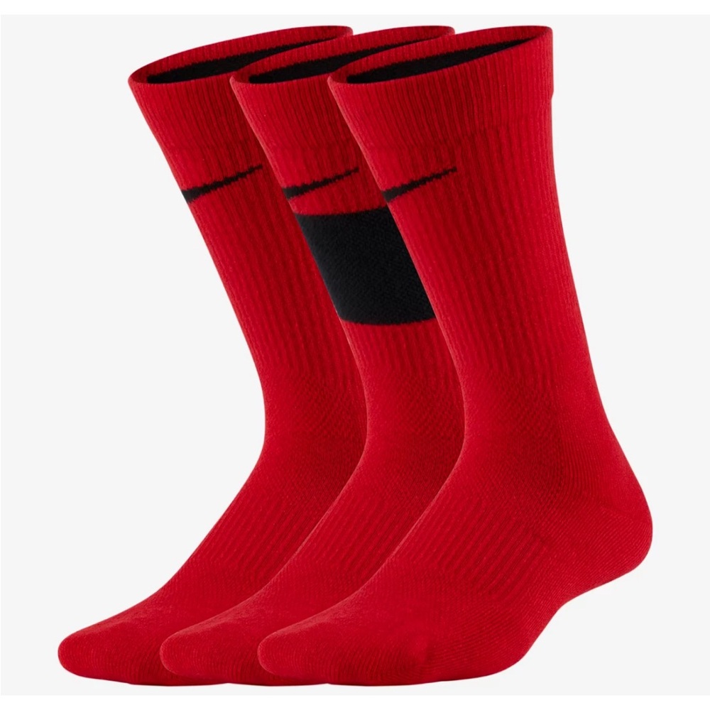 Nike ELITE Basketball Red and Black Athletic Crew Socks